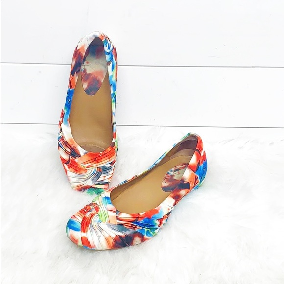 Earthies Shoes - Earthies Vanya Orange Floral Flats Shoes